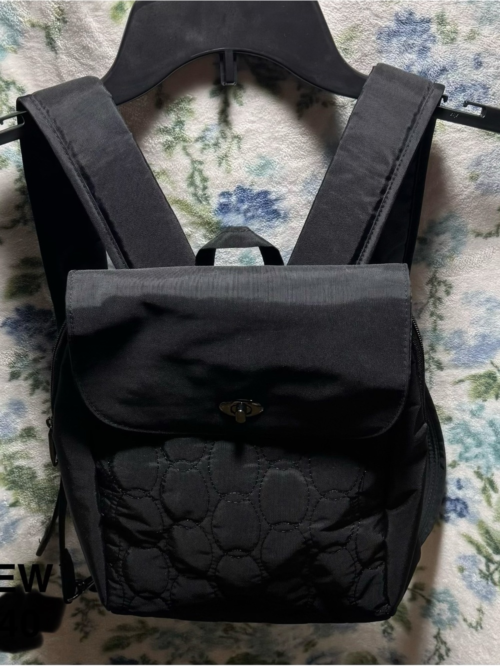 Travelon Anti-Theft Black Quilted Women's Backpack with Turn-Lock Flap